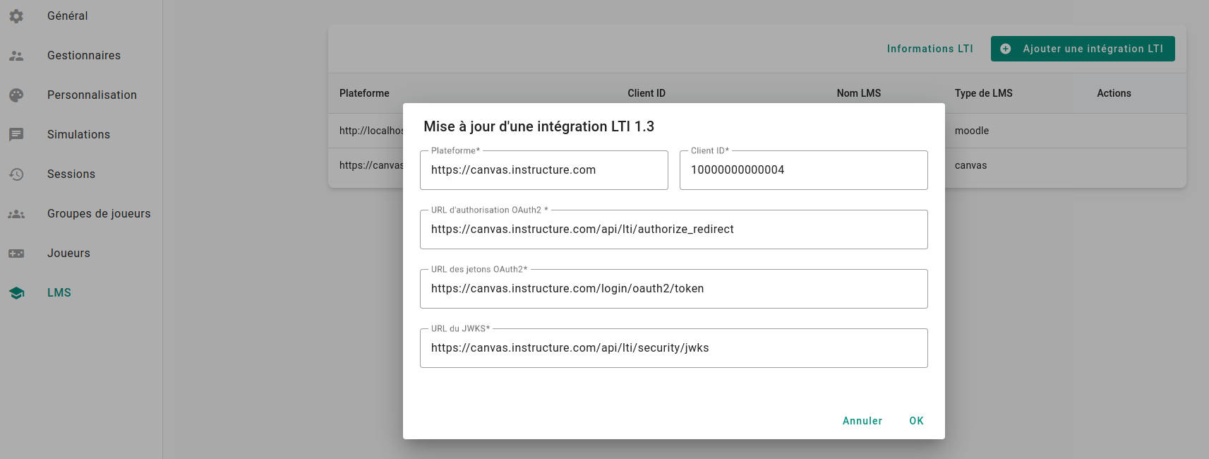 Create LTI integration