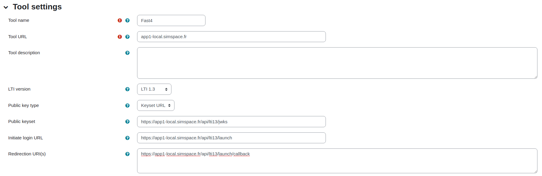 Moodle manual config