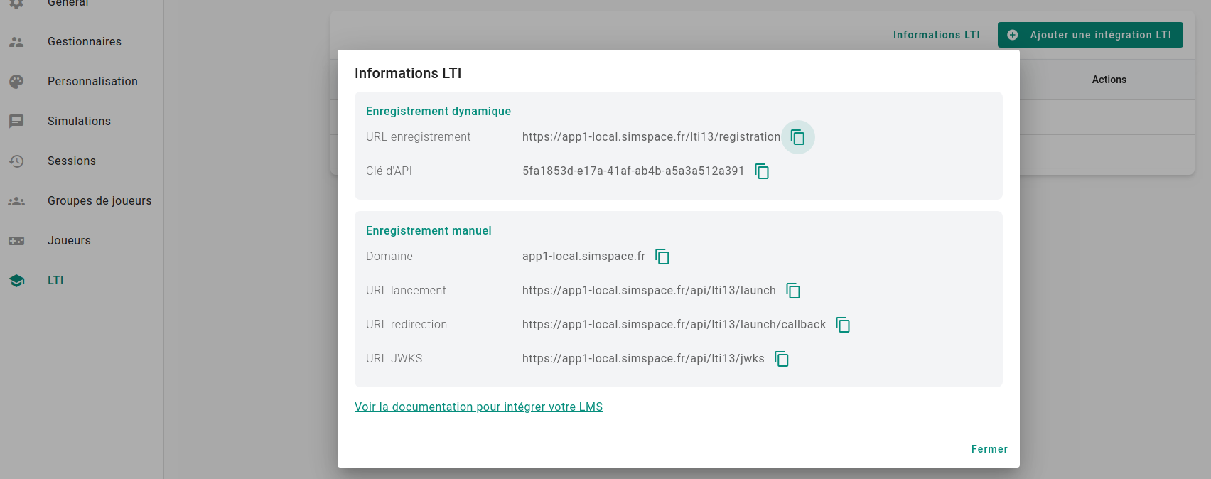 Simspace configuration